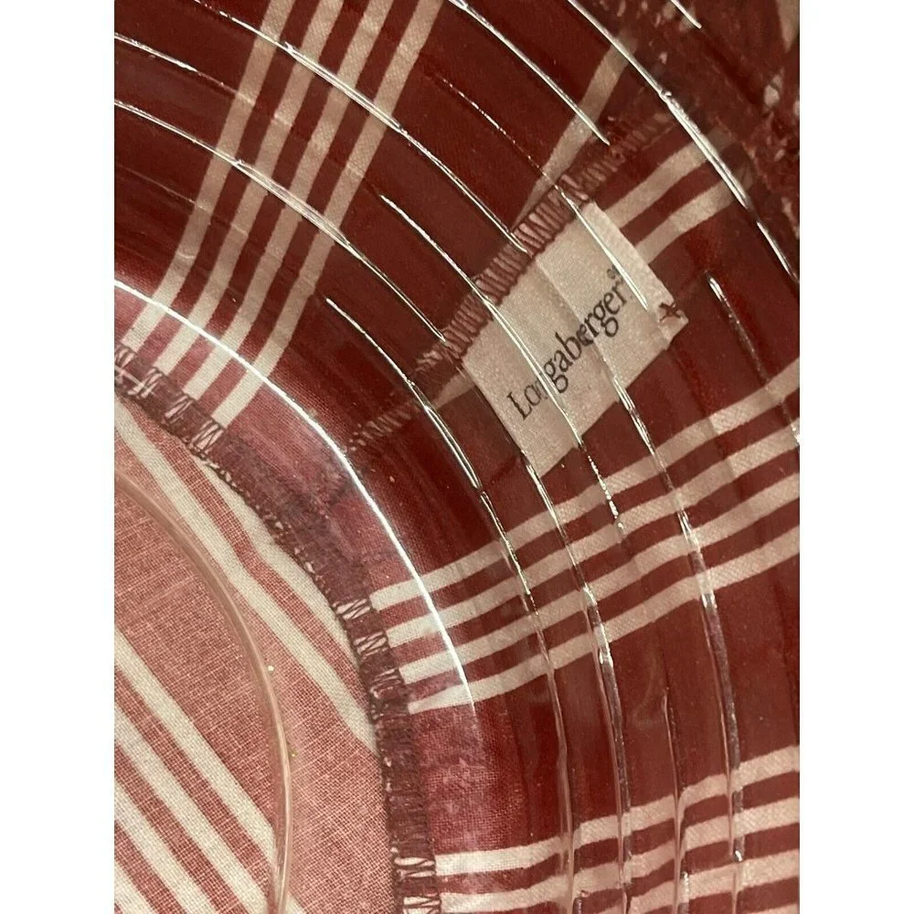 Longaberger Vtg 1999 Christmas Collection Popcorn Basket W/ fabric liner Plastic
